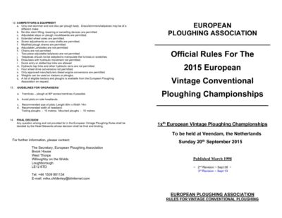2015 Rules Vintage Conventional