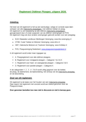 2026-Reglement Oldtimer Ploegen